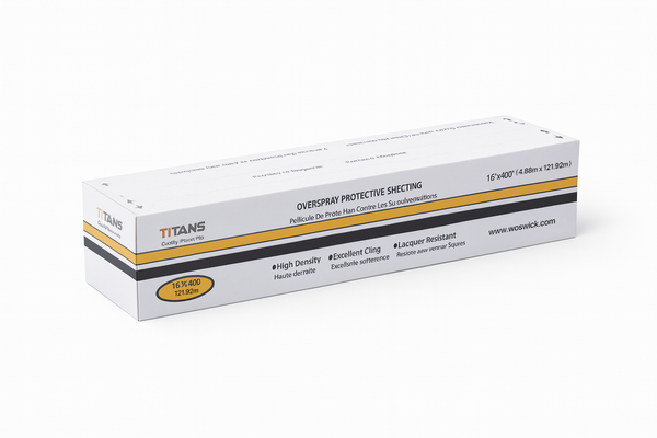 Titans with exclusive Woswick® Technology Overspray Protective Plastic Sheeting, 16' × 400'